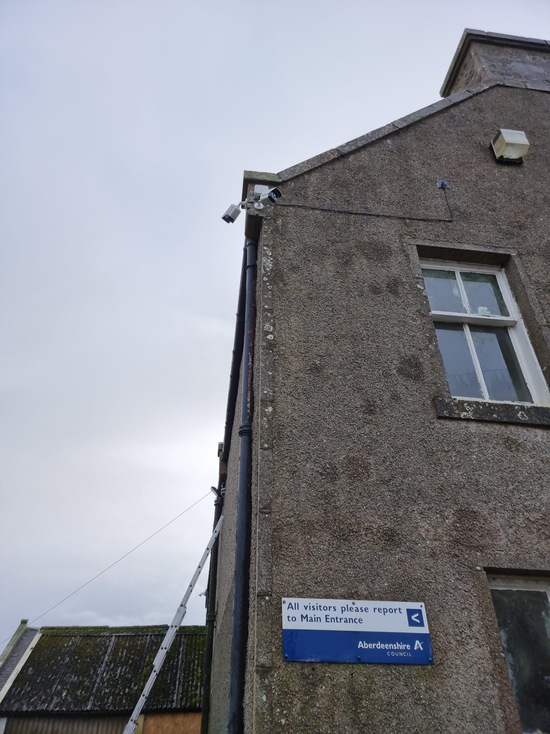 CCTV camera installation on building by RightView Installations